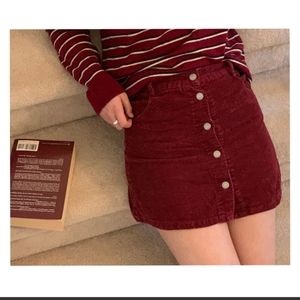 Red Corduroy skirt